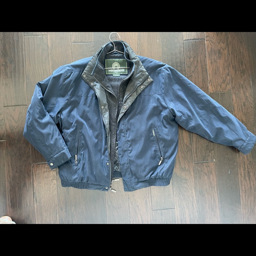 WEATHERPROOF Navy Blue double layer jacket. Size XL.
